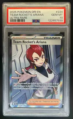 2025 Pokemon Destined Rivals Team Rocket's Ariana #224/182 PSA 10 - Image 1