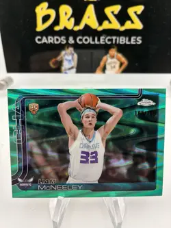 Liam Mcneely 2025-26 Topps Chrome Aqua RayWave Rookie Card No. 279 SP 185/199 - Image 1