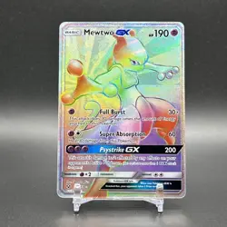 Secret Rare Rainbow Mewtwo GX 76/73 Pokemon TCG - Shining Legends - Image 1