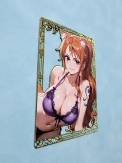 SERIALIZED 122/200 Nami Metal Card Goddess Story Waifu Spicy One Piece LSP - Image 2