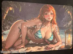 Matchmaker Spicy Waifu A5 Size Card Board Nami One Piece Anime Beach - Image 1
