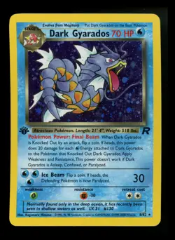 1st Edition Dark Gyarados 8/82 Team Rocket 2000 Holo Rare WOTC Pokemon Card TCG - Image 1