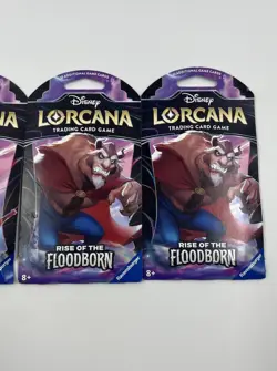 (LOT OF 4) DISNEY LORCANA RISE OF THE FLOODBORN SEALED SLEEVED BOOSTER PACKS - Image 2