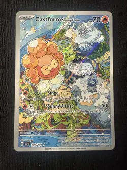 Castform Sunny Form 195/191 Pokemon TCG Surging Sparks Illustration Rare English - Image 1