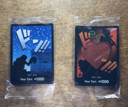 2x One Piece DON!! Cards (Devil Fruits Vol. 3) - Blue and Red New Sealed - Image 1