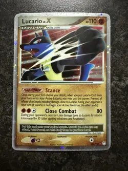 Lucario LV. X Holo Rare Mysterious Treasures D&P 2007 Pokemon Card 122/123 - Image 1