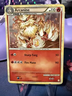 Pokemon TCG HeartGold SoulSilver Arcanine Holo Card 1/123 Rare - Image 1