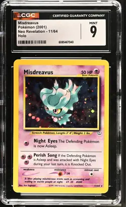 CGC 9 MINT Misdreavus 2001 Neo Revelation 11/64 Holo Pokemon Card - Image 1