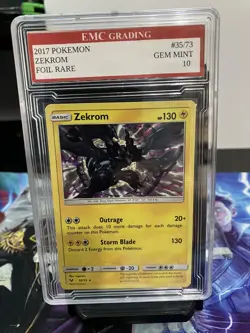 ZEKROM #041/162 RARE FOIL Pokemon 2017 Card GRADED 10 MINT TCG CCG - Image 1
