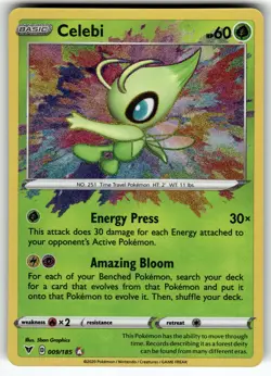 Celebi 009/185 SWSH04: Vivid Voltage NM Pokemon Card TCG - Image 1