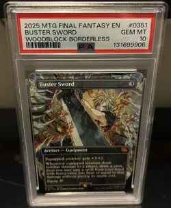 Buster Sword Woodblock Borderless PSA 10 GEM MINT Final Fantasy MTG - Image 1