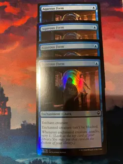 MTG Commander Legends Aqueous Form x 4, Three Foil - Image 1