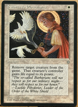 LIMITED EDITION Ice Age Vintage MtG Swords to Plowshares Unplayed NM - Image 1
