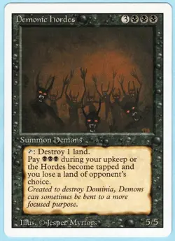 Demonic Hordes 1994 Revised Edition Black Rare Creature MTG NM AZ1 - Image 1