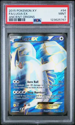 2015 POKEMON XY ANCIENT ORIGINS #94 FULL ART/LUGIA EX PSA 9 - Image 1