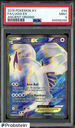 2015 POKEMON XY ANCIENT ORIGINS #94 LUGIA EX FA FULL ART PSA 9 MINT - Image 1