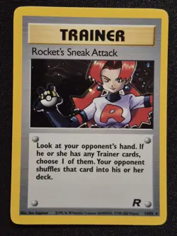 Rocket's Sneak Attack 16/82 Pokemon TCG Team Rocket Unlimited Holo LP - Image 1