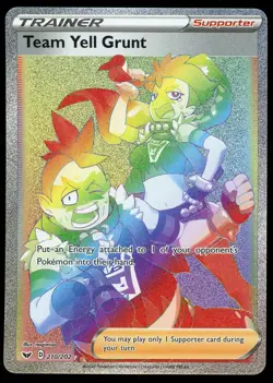 Pokemon Team Yell Grunt Full Art Secret Rainbow Rare 210/202 Sword & Shield NM - Image 1