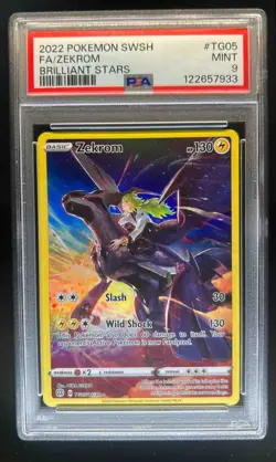 2022 Pokemon SWSH Brilliant Stars Zekrom Trainer Gallery Holo #TG05/TG30 PSA 9 - Image 1