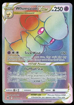 Pokemon TCG Whimsicott VSTAR Full Art Secret Rare 175/172 Brilliant Stars NM - Image 1