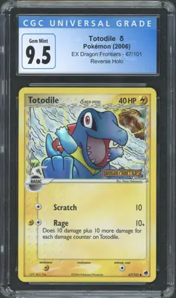 Pokemon Dragon Frontiers Totodile EX 67/101 Reverse Holo CGC 9.5 - Image 1