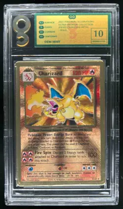 2021 Pokemon Celebrations Charizard Ultra Premium Metal 4/102 OG 10 Damaged - Image 1