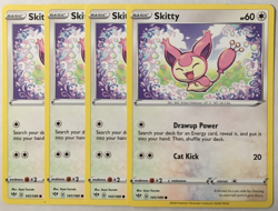 POKEMON 4X SKITTY 141/189 DARKNESS ABLAZE COMMON NEAR MINT-PLAYSET - Image 1