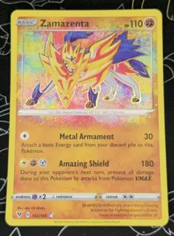 Zamazenta - 102/185 Vivid Voltage AMAZING RARE Pokemon - NM/MINT - Image 1