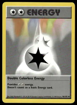 Pokemon TCG Base Set (Shadowless) #096/102 Double Colorless Energy LP - Image 1