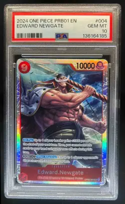2024 One Piece Premium Booster Edward.Newgate Super Rare #Op02-004 PSA 10 - Image 1