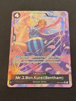 One Piece TCG Mr.2.Bon.Kurei (Bentham) Alternate Art OP14-091 English NM - Image 2