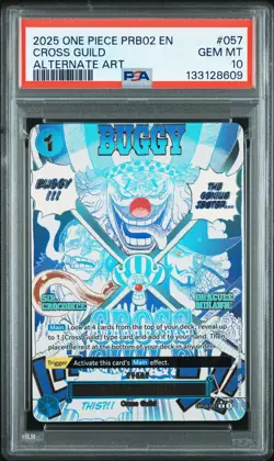 2025 ONE PIECE PRB02 ALTERNATE ART #057 CROSS GUILD PSA 10 - Image 1