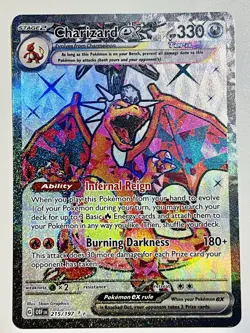 Pokemon TCG Charizard EX Obsidian Flames Ultra Rare Full Art Holo Card 215/197 - Image 1