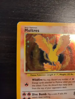 Moltres 12/62 Fossil Holo Rare Vintage Pokemon Card 1999 WOTC MP - Image 2