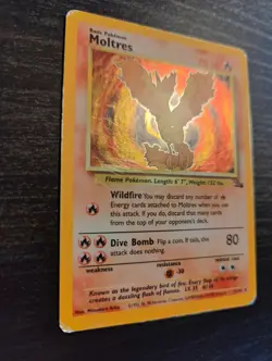 Moltres 12/62 Fossil Holo Rare Vintage Pokemon Card 1999 WOTC MP - Image 5