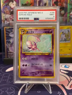Espeon PSA 9 Neo Discovery Japanese Crossing the Ruins Pokemon Card No. 196 - Image 1