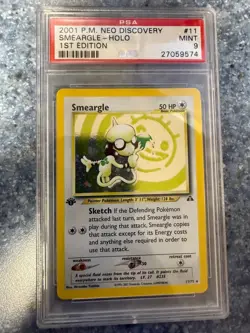 Smeargle 1st Edition Holo Neo Discovery Set 11/75 Pokemon Card PSA 9 - Image 1