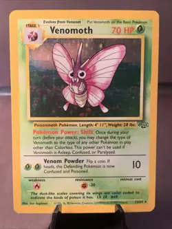 Pokemon TCG Venomoth 13/64 Holo Rare Jungle Set Unlimited WOTC VTG 1999 LP/MP - Image 1