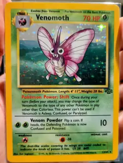 Venomoth Holo Jungle 13/64 Rare Vintage Pokemon Card WOTC 1999 TCG - Image 1