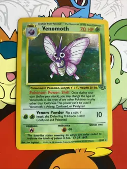 Pokemon TCG Venomoth Holo Rare Card 13/64 Jungle Vintage MP - Image 1