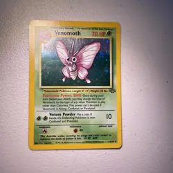 Pokemon TCG Jungle Venomoth Card 13/64 Unlimited Holo Rare, Vintage 1999 LP - Image 3