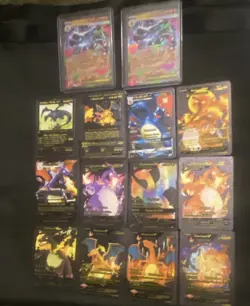 Pokemon TCG Card Lot Charizard VMAX V GX EX Mega EX 14x Holo English Fire - Image 1