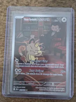 Team Rockets Meowth 203/182 SV10 Destined Rivals Illustrated Card. - Image 1