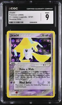 CGC 9 MINT Jirachi 2004 EX Hidden Legends 8/101 Reverse Holo Pokemon Card - Image 1