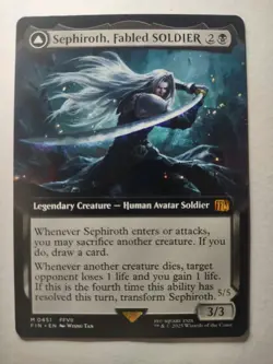 MTG- Sephiroth, Fabled SOLDIER (Extended Art) -Final Fantasy - MYTHIC - NM/M - Image 1