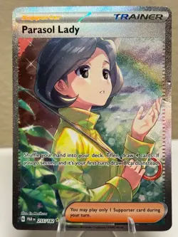 Parasol Lady 255/182 SV04: Paradox Rift Holo Illustration Rare Full Art Pokemon - Image 1