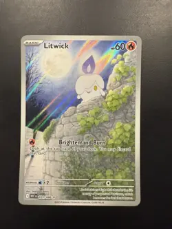 Pokemon TCG Litwick 101/086 White Flare Illustration Rare Holo Card - Image 1