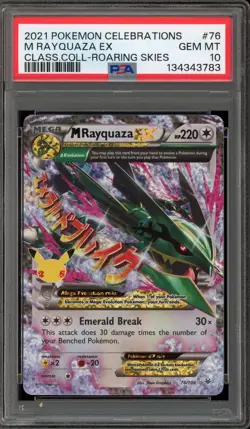 Pokemon M Rayquaza EX Celebrations Classic Coll. Roaring Skies Holo #76 PSA 10 - Image 1