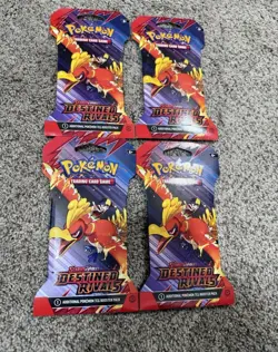 Pokemon Destined Rivals Lot Of 4 Sleeved Booster Packs SEALED - Image 1