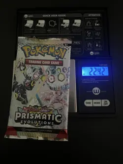 22.42g VERY HEAVY Prismatic Evolutions Pokemon Sealed Booster Pack New - Image 1